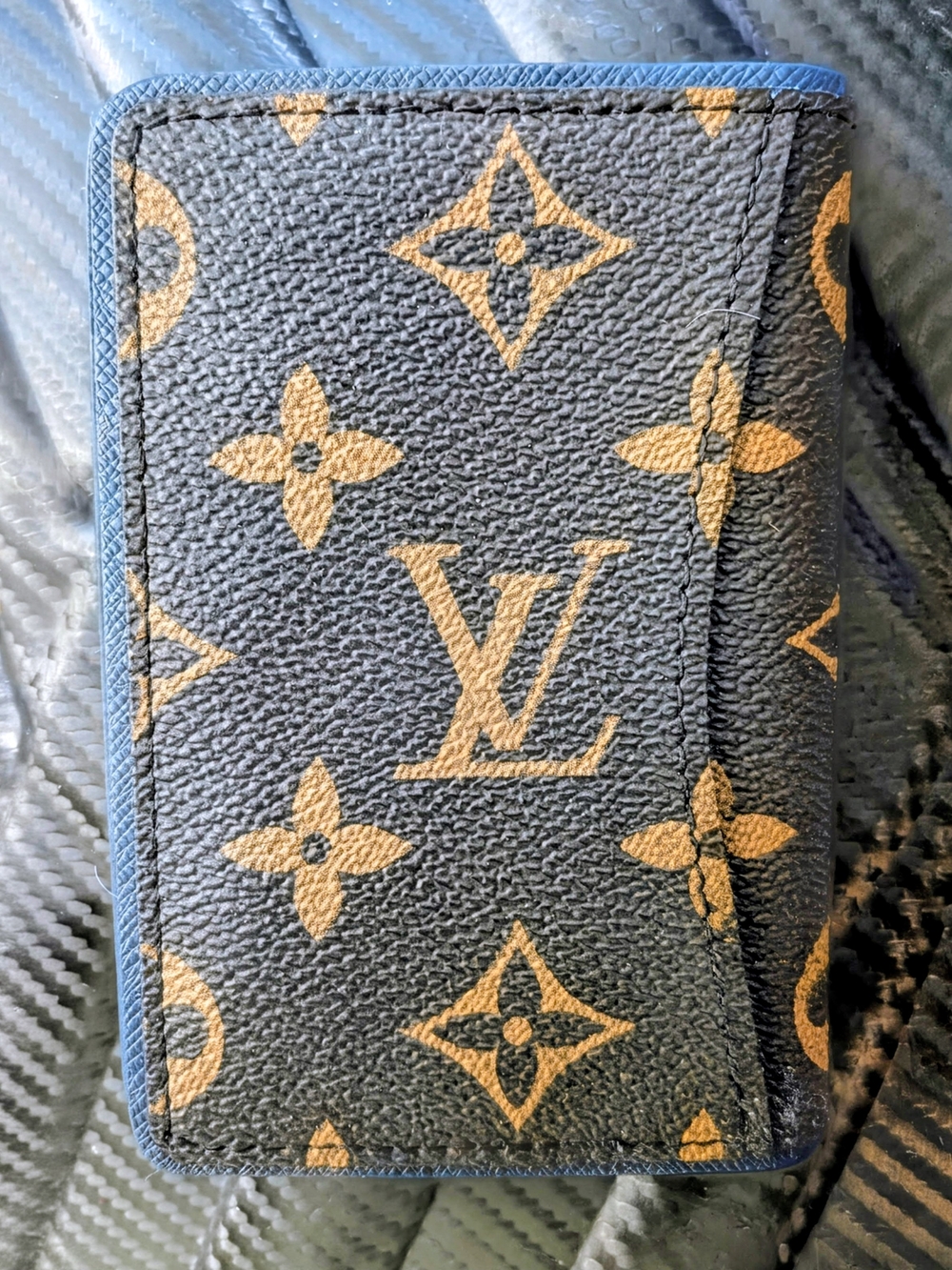 Louis Vuitton Monogram Card Case in Navy and Brown